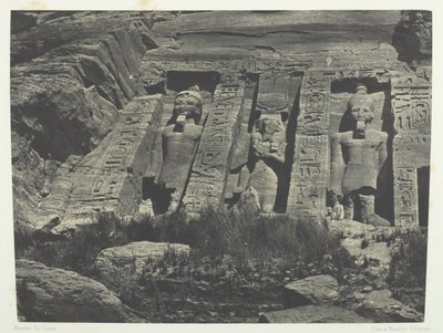 Ibsamboul, Hathorin Speosin eteläosa, Nubia, 184951, painettu 1852. tekijältä Maxime Du Camp