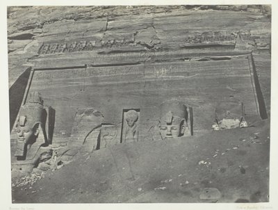 Ibsamboul, Yleiskuva Phrèn suurista speosista, Nubia, 184951, painettu 1852. tekijältä Maxime Du Camp