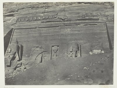 Ibsamboul, Vue Générale Du Grand Spéos De Phrè; Nubie, levy 102 albumista "Egypte, Nubie, Palestine et Syrie" (1852). tekijältä Maxime Du Camp