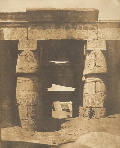 Khonsin temppelin sisustus, Karnac, Thebes, 1849-50. tekijältä Maxime Du Camp
