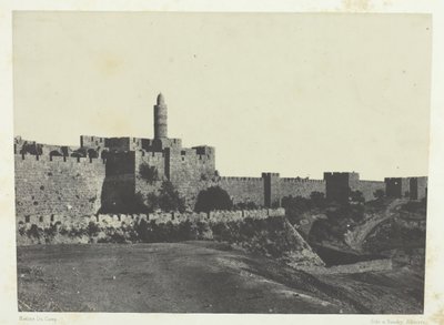 Jerusalem, Länsimuurit, Palestiina, 184951, painettu 1852. tekijältä Maxime Du Camp