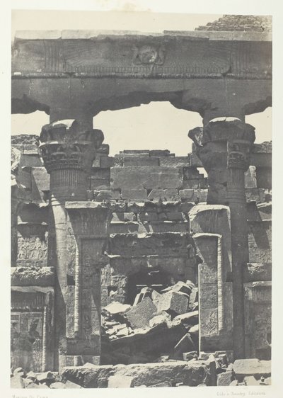 Kalabscheh, Porte du Pronaos, Nubie, 184951, painettu 1852. tekijältä Maxime Du Camp