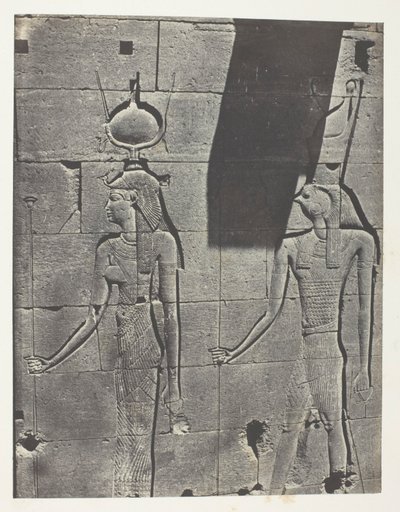 Kalabscheh, Sculptures De La Façade Postérieure Du Temple; Nubie, levy 92 albumista "Egypte, Nubie, Palestine et Syrie" (1852). tekijältä Maxime Du Camp