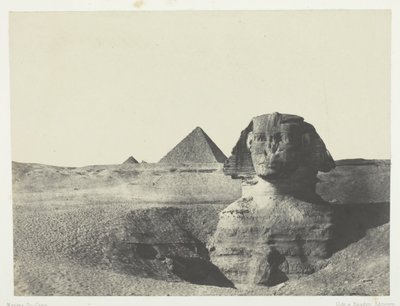 Sfinksi edestä nähtynä, Keski-Egypti, 184951, painettu 1852. tekijältä Maxime Du Camp