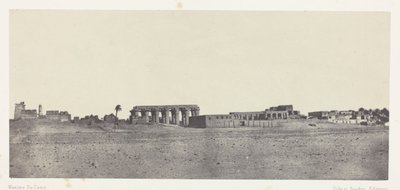 Luxor, yleinen näkymä raunioista; Thebes tekijältä Maxime Du Camp