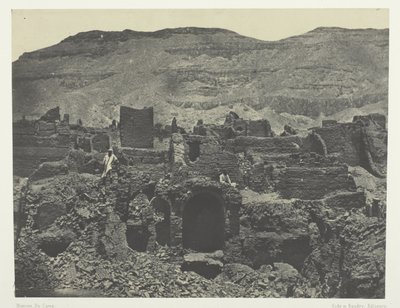 Medinet-Habou, Papan kaupungin rauniot; Thebes tekijältä Maxime Du Camp