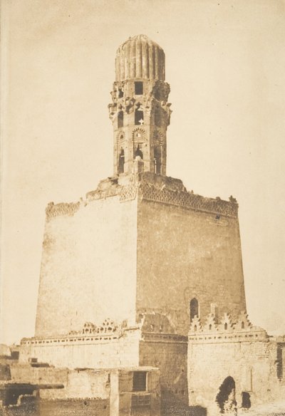 Khalif Hakemin moskeijan läntinen minareetti, Kairo, 9. tammikuuta 1850. tekijältä Maxime Du Camp