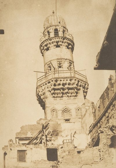 Bibarsin moskeijan kalteva minareetti, Kairo, joulukuu 1849 - tammikuu 1850. tekijältä Maxime Du Camp