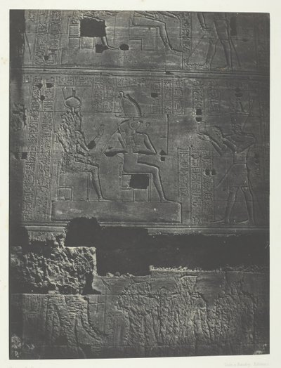 Länsimuuri, Suuri Isisin temppeli Philoessa, Nubiassa, 184951, painettu 1852. tekijältä Maxime Du Camp