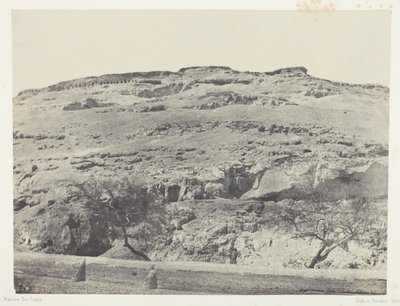 Muinaisen Lykopolisin nekropoli, Ylä-Egypti, levy 12 albumista "Egypte, Nubie, Palestine et Syrie" (1852). tekijältä Maxime Du Camp