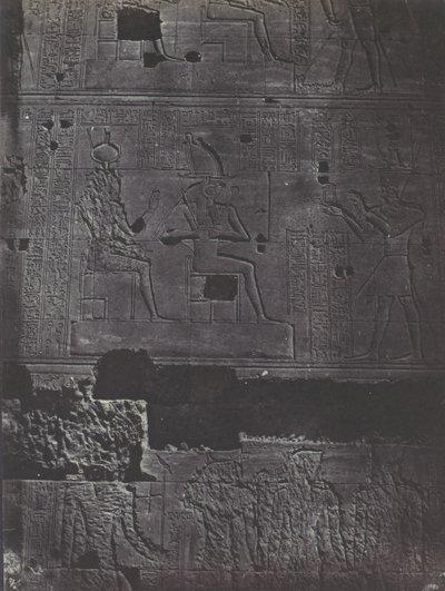 Nubia. Suuri Isisin temppeli Philoessa. Länsimuuri, 1850. tekijältä Maxime Du Camp