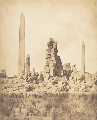 Obeliskit Karnac Thebesin palatsista, 1849-50. tekijältä Maxime Du Camp