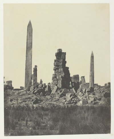Karnakin palatsi, Obeliskit, Thebes, 184951, painettu 1852. tekijältä Maxime Du Camp