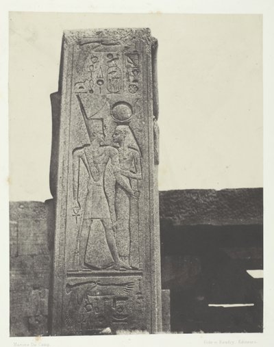 Karnakin palatsi, pilari ennen graniittia, Thebes, 184951, painettu 1852. tekijältä Maxime Du Camp