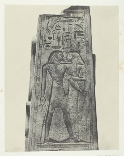 Karnakin palatsi, pilari ennen graniittia, Thebes, 184951, painettu 1852. tekijältä Maxime Du Camp
