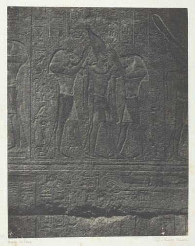 Karnakin palatsi, Granite Sanctuaryn ulkoveistokset, Thebes, 184951, painettu 1852. tekijältä Maxime Du Camp