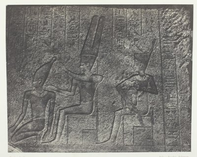 Karnakin palatsi, Granite Sanctuaryn ulkoveistokset, Thebes, 184951, painettu 1852. tekijältä Maxime Du Camp