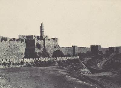 Palestiina. Jerusalem. Muurien länsiosa, 1850. tekijältä Maxime Du Camp