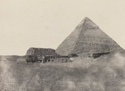 Chephrenin pyramidi, Keski-Egypti, levy 10 albumista "Egypti, Nubia, Palestiina ja Syyria" (1852). tekijältä Maxime Du Camp