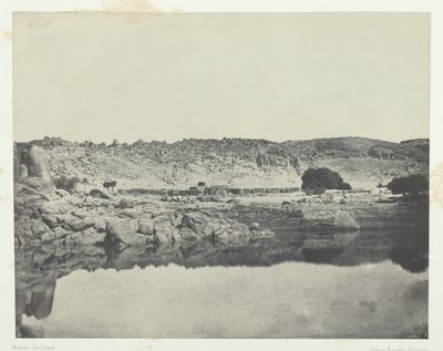 Abou-Kolin kylän Niilin pohjoisranta, näkymä Philoesta pohjoiseen, Nubia, 184951. tekijältä Maxime Du Camp