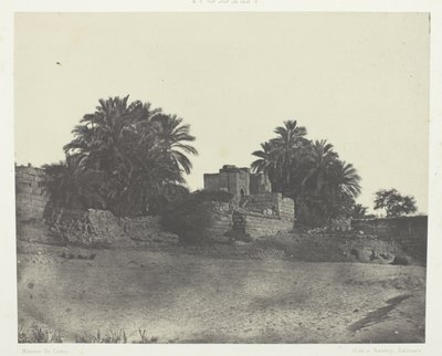 Roomalaisen linnoituksen rauniot, Philoe; Nubia, levy 71 albumista "Egypte, Nubie, Palestine et Syrie" (1852). tekijältä Maxime Du Camp