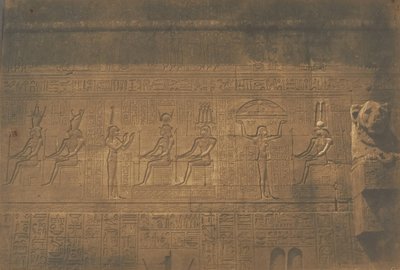 Kaiverruksia suuren Dendera Tentyrisin temppelin takajulkisivulla, 1849-50. tekijältä Maxime Du Camp