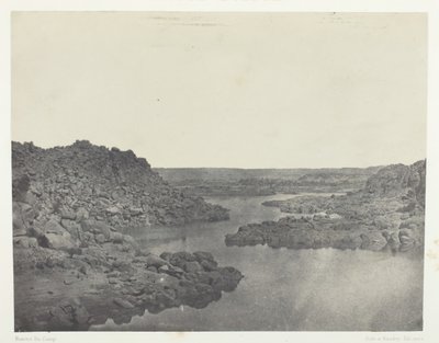 Poistuminen ensimmäisestä kaihista, Ylä-Egypti, 184951, painettu 1852. tekijältä Maxime Du Camp