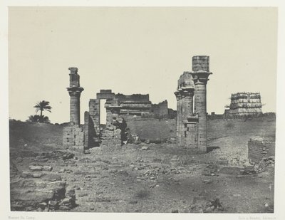Hermontiksen temppeli, Ylä-Egypti, levy 63 albumista "Egypte, Nubie, Palestine et Syrie" (1852). tekijältä Maxime Du Camp