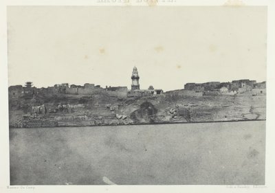Yleisnäkymä Esnehistä, Ylä-Egypti, 184951, painettu 1852. tekijältä Maxime Du Camp