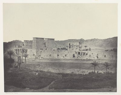 Näkymä Beghén saarelta länteen, Philoe; Nubia, levy 68 albumista "Egypte, Nubie, Palestine et Syrie" (1852). tekijältä Maxime Du Camp