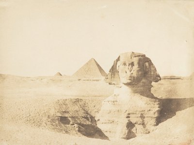 Näkymä suurelle Sfinksille ja Menkazeh Mycerinuksen suurelle pyramidille, joulukuu 1849. tekijältä Maxime Du Camp