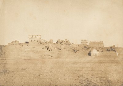 Näkymä osasta Luxorin kylää, Thebes, 1849-50. tekijältä Maxime Du Camp