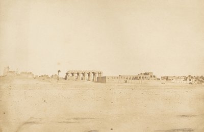 Yleisnäkymä Luxorin raunioista, otettu Länsi-Thebesistä, 1849-50. tekijältä Maxime Du Camp