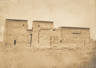 Yleiskuva Dakkeh Pselciksen temppelistä, otettu pohjoisesta, 5. huhtikuuta 1850. tekijältä Maxime Du Camp