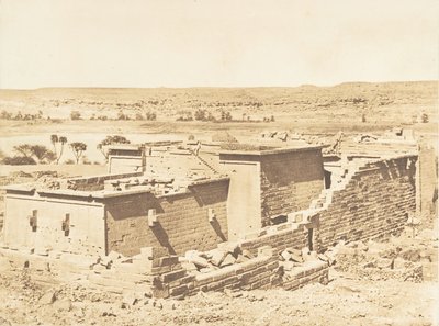 Yleinen näkymä Kalabcheh Talmisin temppelistä, otettu vuorelta, 8. huhtikuuta 1850. tekijältä Maxime Du Camp