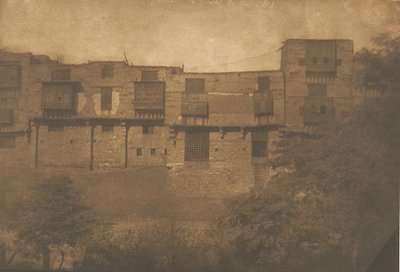 Näkymä otettu Jardin du Quartier Francista, Kairosta, joulukuusta 1849 tammikuuhun 1850. tekijältä Maxime Du Camp