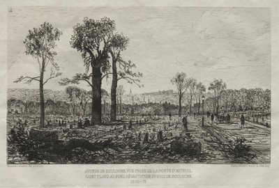 Taiteellisia muistoja Pariisin piirityksestä: Avenue de Boulogne, Näkymä Porte d
