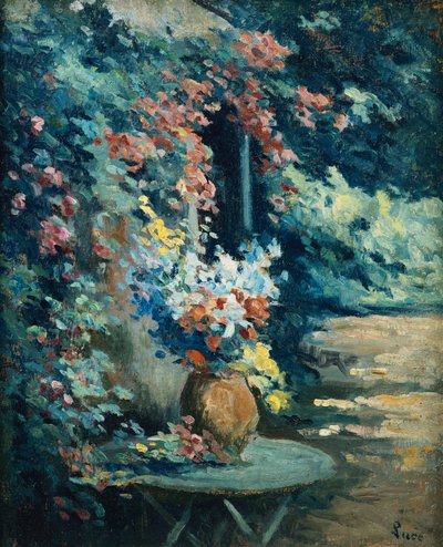 Kukat maisemassa; Kukkakimppu maisemassa, tekijältä Maximilien Luce
