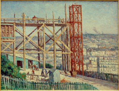 La construction du Sacré-Coeur tekijältä Maximilien Luce