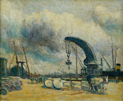 Satama, Schiedammin laituri, 1907 tekijältä Maximilien Luce