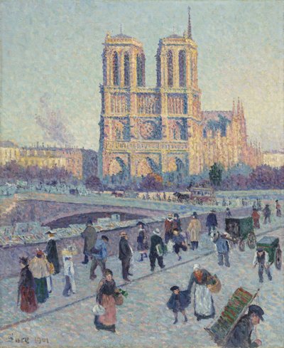 Quai Saint-Michel ja Notre-Dame tekijältä Maximilien Luce