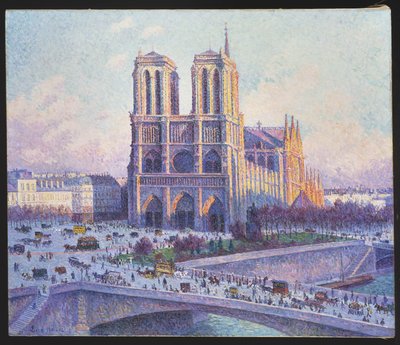 Notre Dame, Pariisi, Näkymä Quai Saint-Micheliltä, 1901-04 tekijältä Maximilien Luce