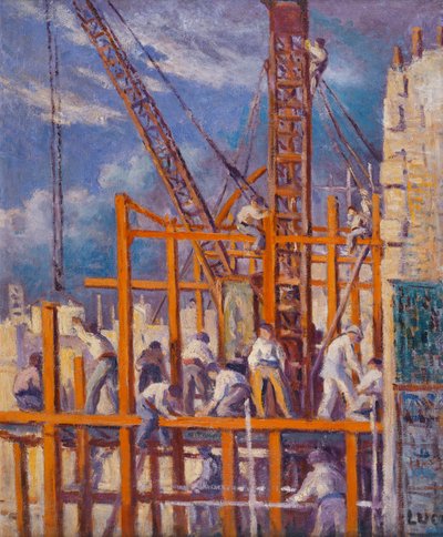 Pariisin rakennustyömaat, Boulevard de la Madeleine; Pariisin telakat, Boulevard de la Madeleine, tekijältä Maximilien Luce
