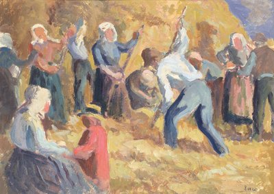 The Harvest, n. 1914 (öljy paperille) tekijältä Maximilien Luce