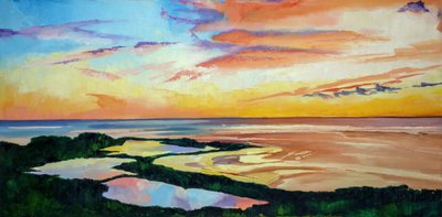 Eläväinen auringonlasku rannikolla tekijältä Maxine Shore