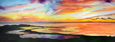 Eläväinen auringonlasku rannikolla tekijältä Maxine Shore