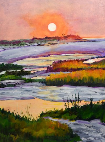 Eläväinen auringonlasku suolla tekijältä Maxine Shore