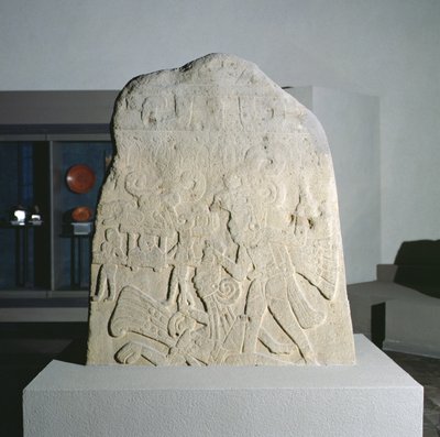 Stele 21 Izapasta, Chiapasista, Meksikosta, varhainen klassikkokausi (300-600 jKr) (kivi) tekijältä Mayan Mayan