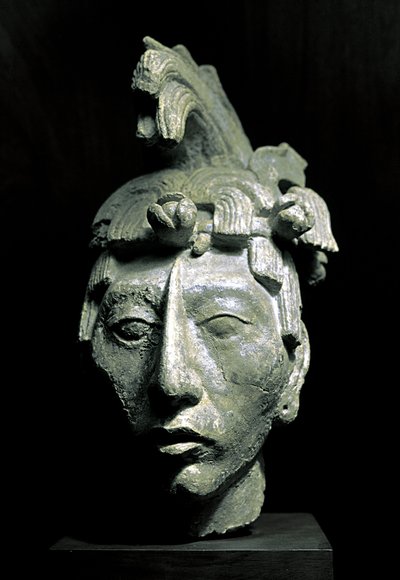 Soturin pää (veistos, noin 683) tekijältä Mayan Mayan