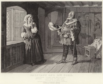 Falstaff ja rouva Ford, Windsorin iloiset vaimot, näytös III, kohtaus III (kaiverrus) tekijältä McLaren John Ralston